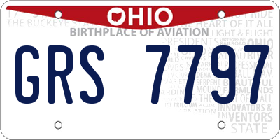 OH license plate GRS7797