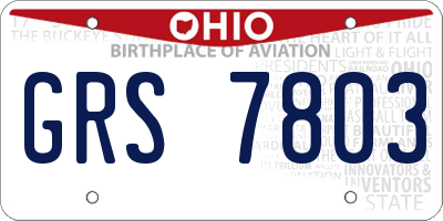 OH license plate GRS7803