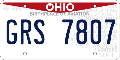 OH license plate GRS7807