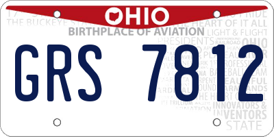 OH license plate GRS7812