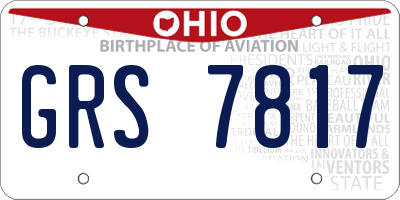 OH license plate GRS7817