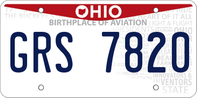 OH license plate GRS7820