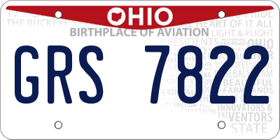 OH license plate GRS7822
