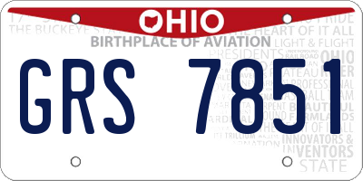 OH license plate GRS7851