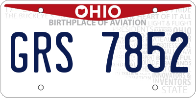 OH license plate GRS7852