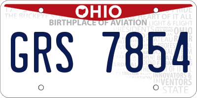 OH license plate GRS7854