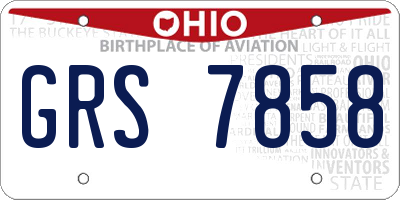 OH license plate GRS7858