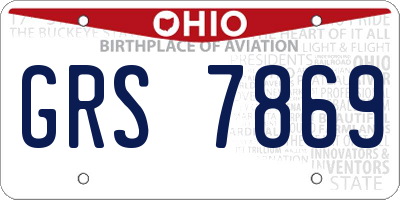 OH license plate GRS7869