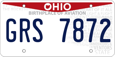 OH license plate GRS7872