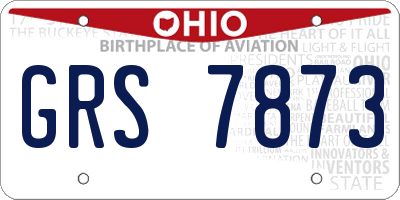 OH license plate GRS7873
