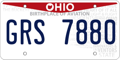 OH license plate GRS7880