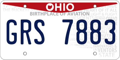 OH license plate GRS7883