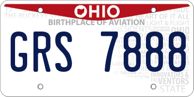 OH license plate GRS7888