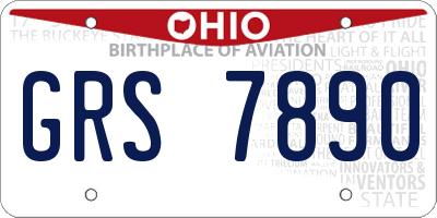 OH license plate GRS7890