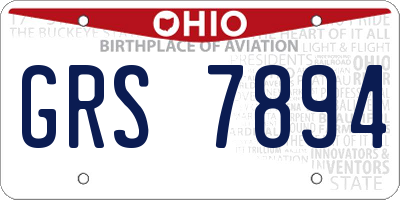 OH license plate GRS7894