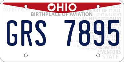 OH license plate GRS7895