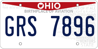 OH license plate GRS7896