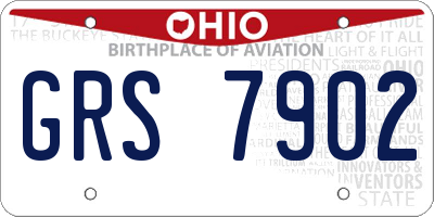 OH license plate GRS7902