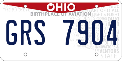 OH license plate GRS7904