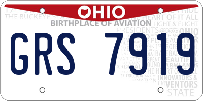 OH license plate GRS7919