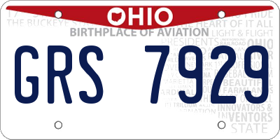 OH license plate GRS7929