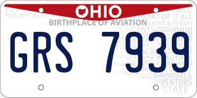 OH license plate GRS7939