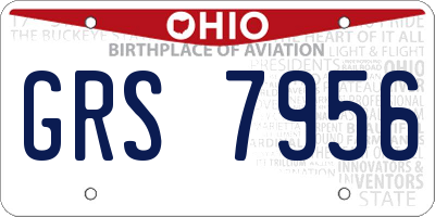 OH license plate GRS7956