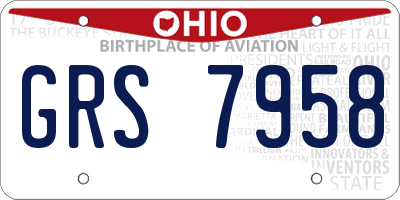 OH license plate GRS7958