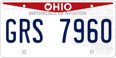 OH license plate GRS7960