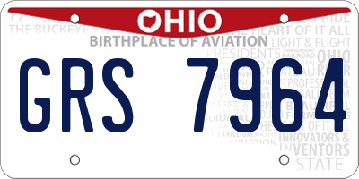 OH license plate GRS7964