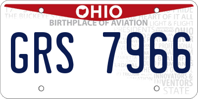 OH license plate GRS7966