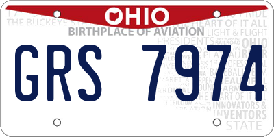OH license plate GRS7974
