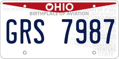 OH license plate GRS7987