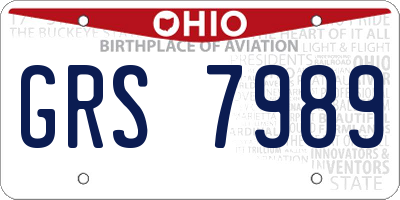 OH license plate GRS7989