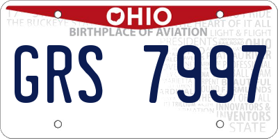 OH license plate GRS7997