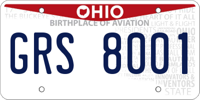 OH license plate GRS8001