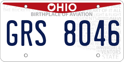 OH license plate GRS8046