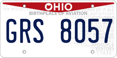 OH license plate GRS8057