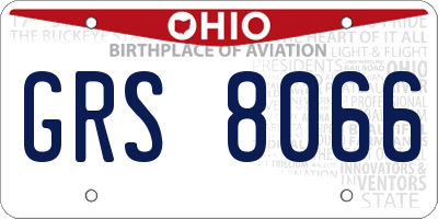 OH license plate GRS8066