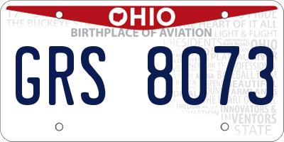 OH license plate GRS8073