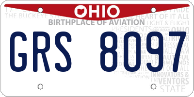 OH license plate GRS8097