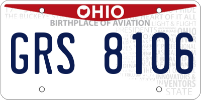 OH license plate GRS8106
