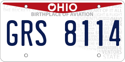 OH license plate GRS8114