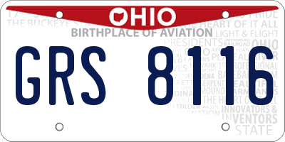 OH license plate GRS8116
