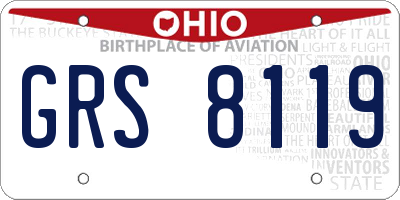 OH license plate GRS8119