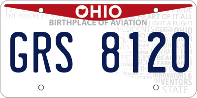 OH license plate GRS8120