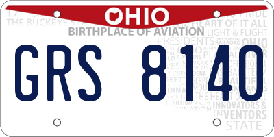 OH license plate GRS8140