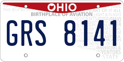 OH license plate GRS8141