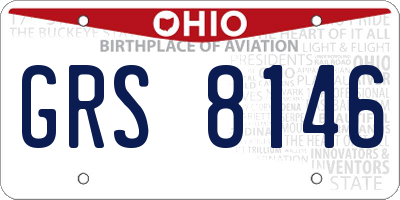 OH license plate GRS8146