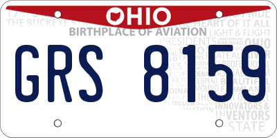OH license plate GRS8159